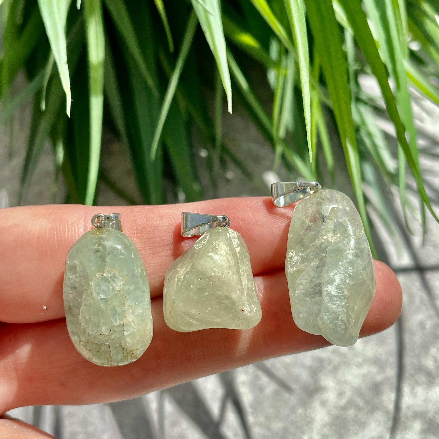 Tumbled Mini Pendant - Aquamarine LIGHT Tumbled Mini Pendant - Aquamarine LIGHT